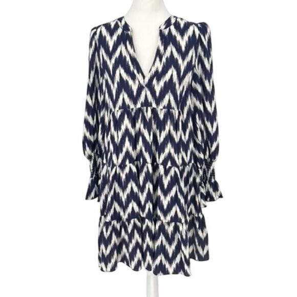 🌊 POMANDER PLACE Navy Ikat Kenzo Dress - Tuckernuck Exclusive! Size M EUC🌊 - Picture 1 of 13